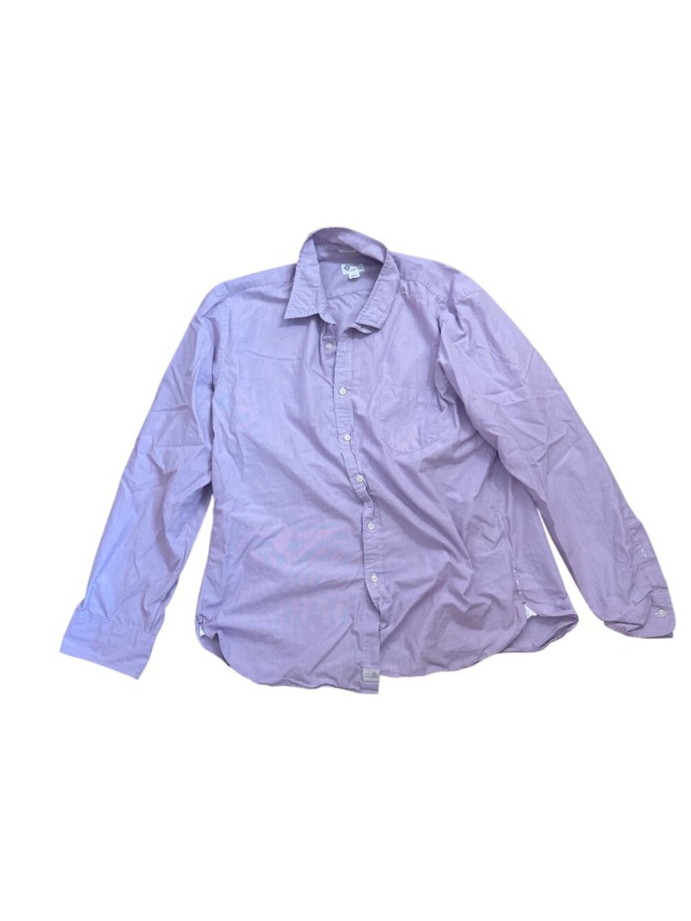 J.Crew Mens Button-Up Shirt Sz L 2-Ply Cotton Lavender Long-Sleeve 100% Cotton